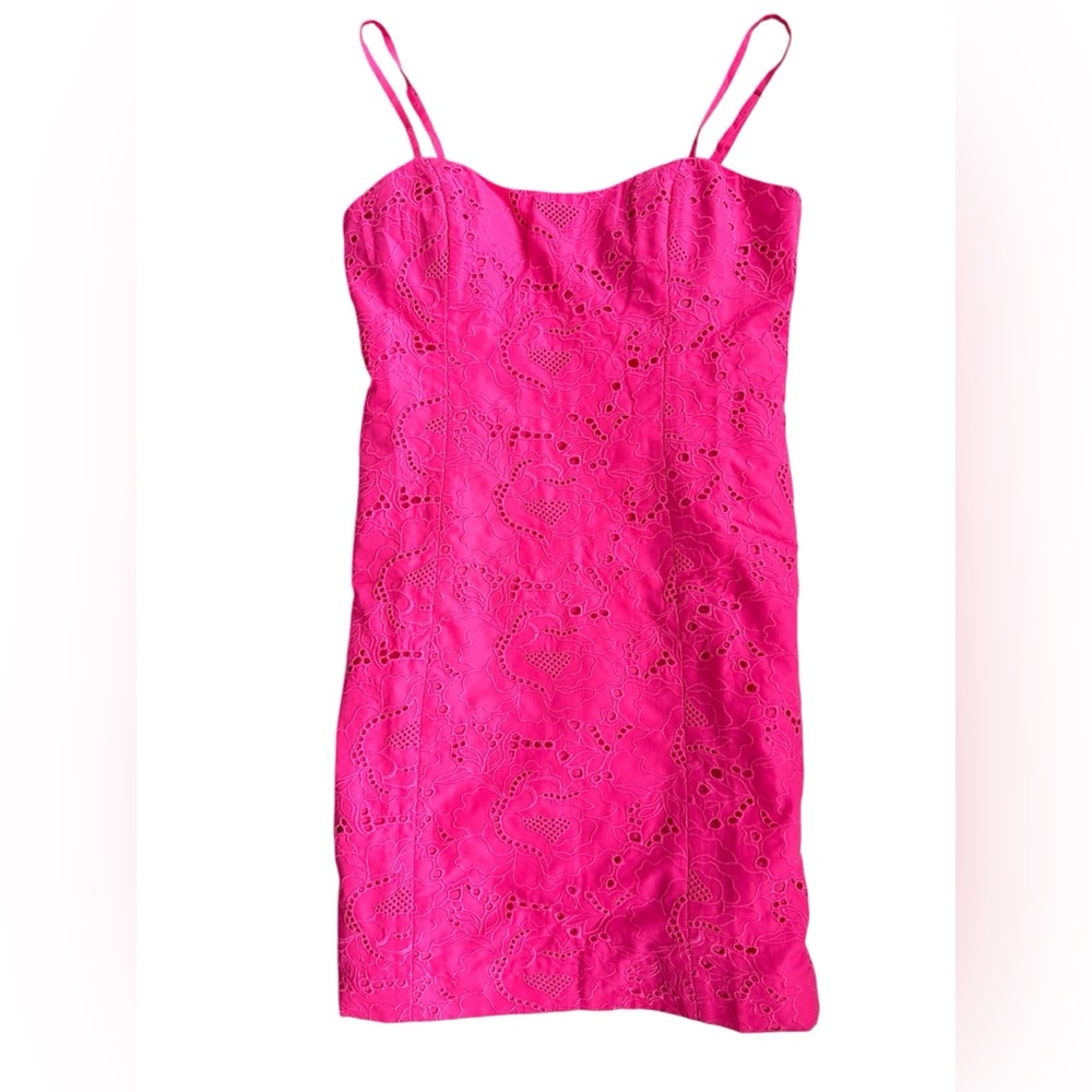 Lilly Pulitzer Pink Eyelet Midi Dress